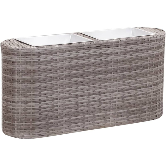 Garden Raised Bed 80x25x40 cm Poly Rattan Grey FF46953_UK - Topdeal