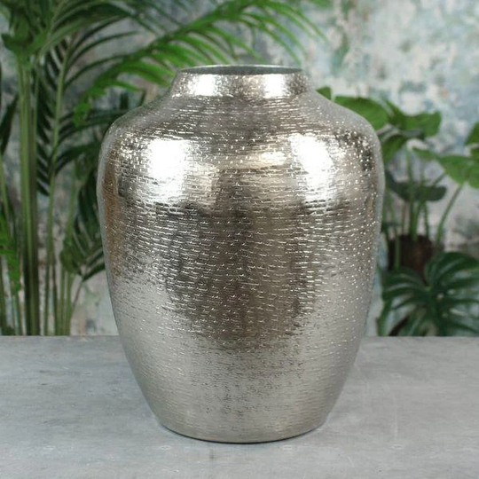 Silver Hampstead Alibaba Vase Metalwork Large Vase - Fast & Free UK Delivery