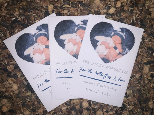 Personalised Seed Packets Envelopes For Christening, Baptism, Birthday, Baby Announcement