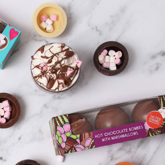 Salted Caramel Hot Chocolate Bombes, Three Bombes