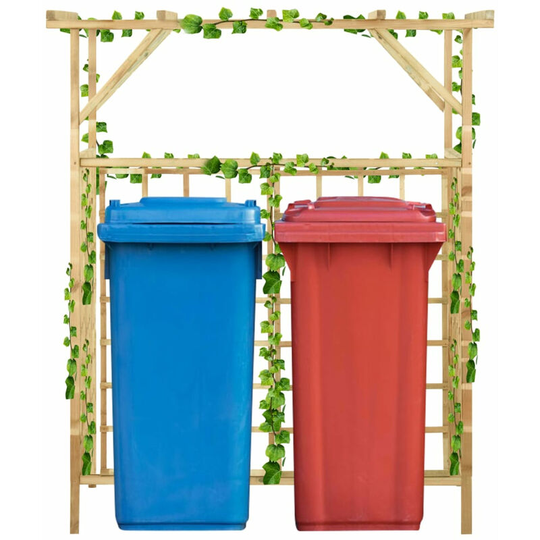 Asupermall - Garden Pergola for Double Bins Impregnated Pinewood