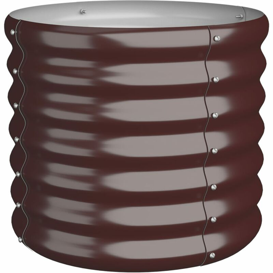 Garden Planter Powder-coated Steel 40x40x36 cm Brown Vidaxl Brown