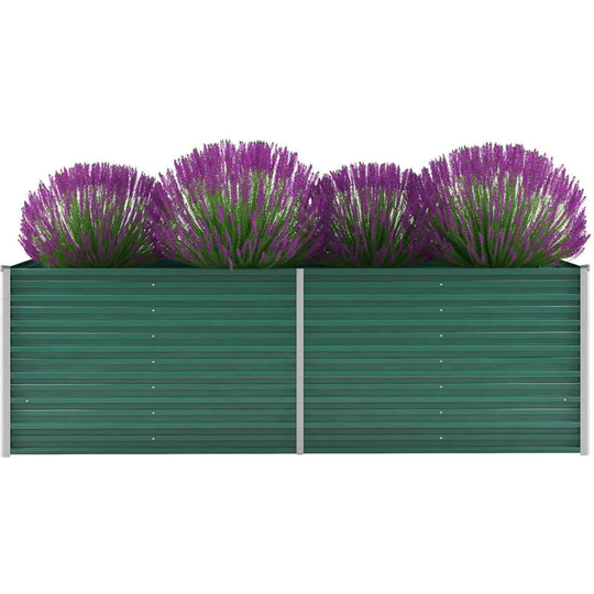Hommoo - Garden Planter Galvanised Steel 240x80x77cm Green VD29021