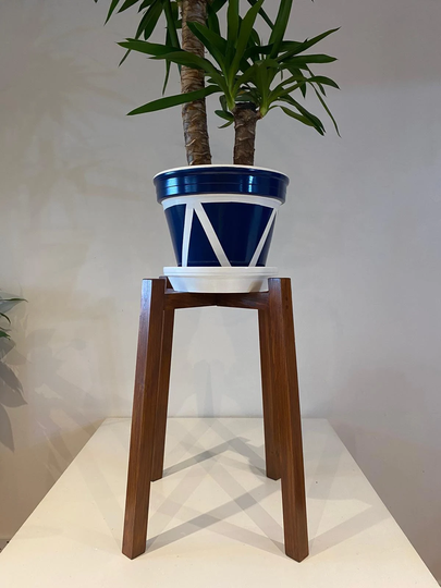 Plant Pot Blue & White Hand Painted Terracotta Pot To Perfection For Your House Plants With Matching Saucer in UK London