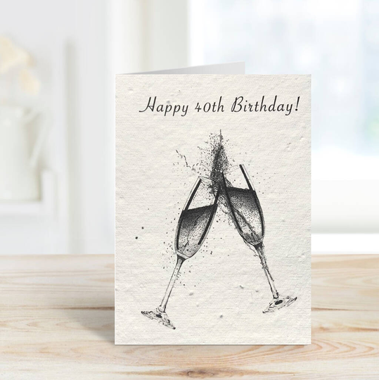 Happy 40th Birthday Plantable Seeded Card