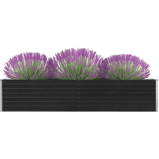 Topdeal Garden Planter Galvanised Steel 320x80x45 cm Anthracite VDTD30202