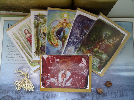 Celtic Goddess, Value Card Pack, Pack Of 6, Pagan, Elen The Ways, Cerridwen, Arianrhod, Spiritual Art Cards, Shaman