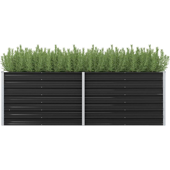 Garden Planter Anthracite 240x80x77 cm Galvanised Steel VDTD29847 - Topdeal