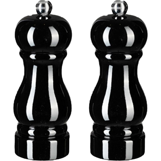 Fvbjd - Salt and Pepper Grinder Set,Manual Pepper Mills with Adjustable Coarseness, Refillable Spice Grinders 5 inch black