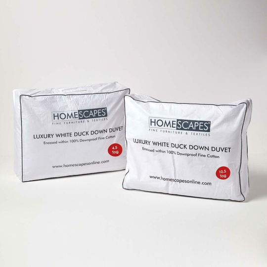Homescapes - Luxury White Duck Down 15 Tog All Seasons Duvet, King - White