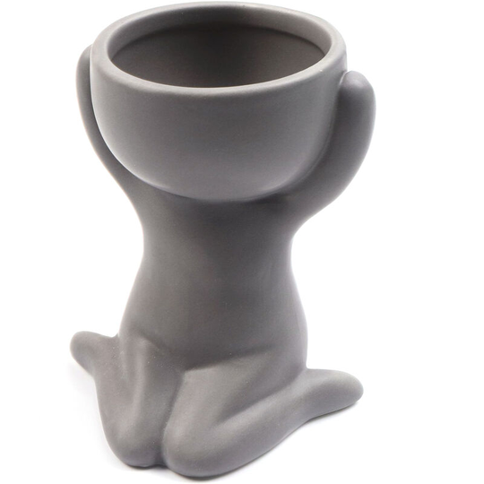 Humanoid Ceramic Flower Pot Succulent Pot Plant Small Vase Crafts Desktop Decoration YL1483--2 Grey