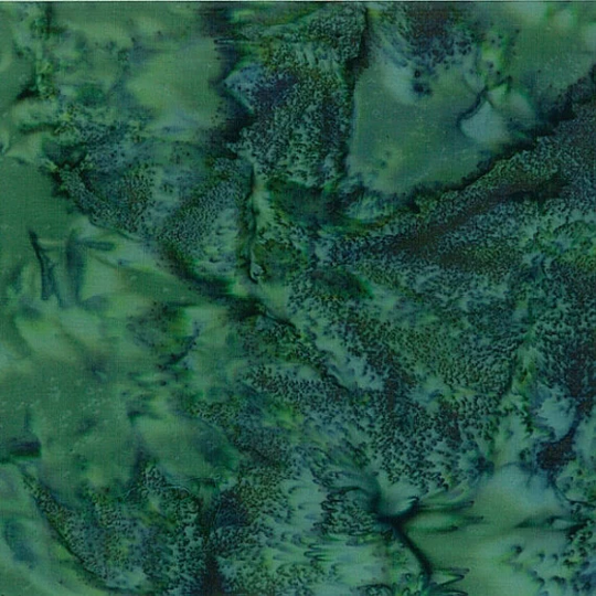 Hoffman - 1895-225 Rosemary Watercolor Blender Batik Fabric -Medium Dark Veggie Herb Green By The Yard