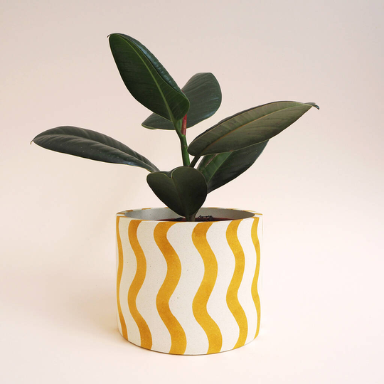 Large Stripes Or Squiggles Jesmonite Planter