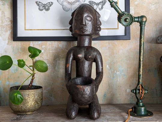 Large Female Luba Mboko | Cup Bearer Statue