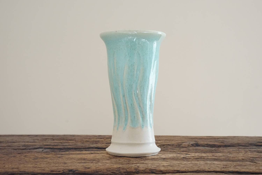 Ikebana Vase. Turquoise Vase. Handmade Wheel Thrown Studio Pottery. G779B