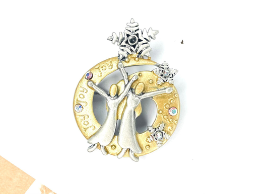 Joy Pin | Winter Jewelry Snowflake Accessory Angel Brooch Seasonal Holiday Gift Idea