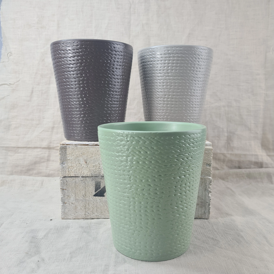 Rope Effect Ceramic Planter - 3 Sizes Colours