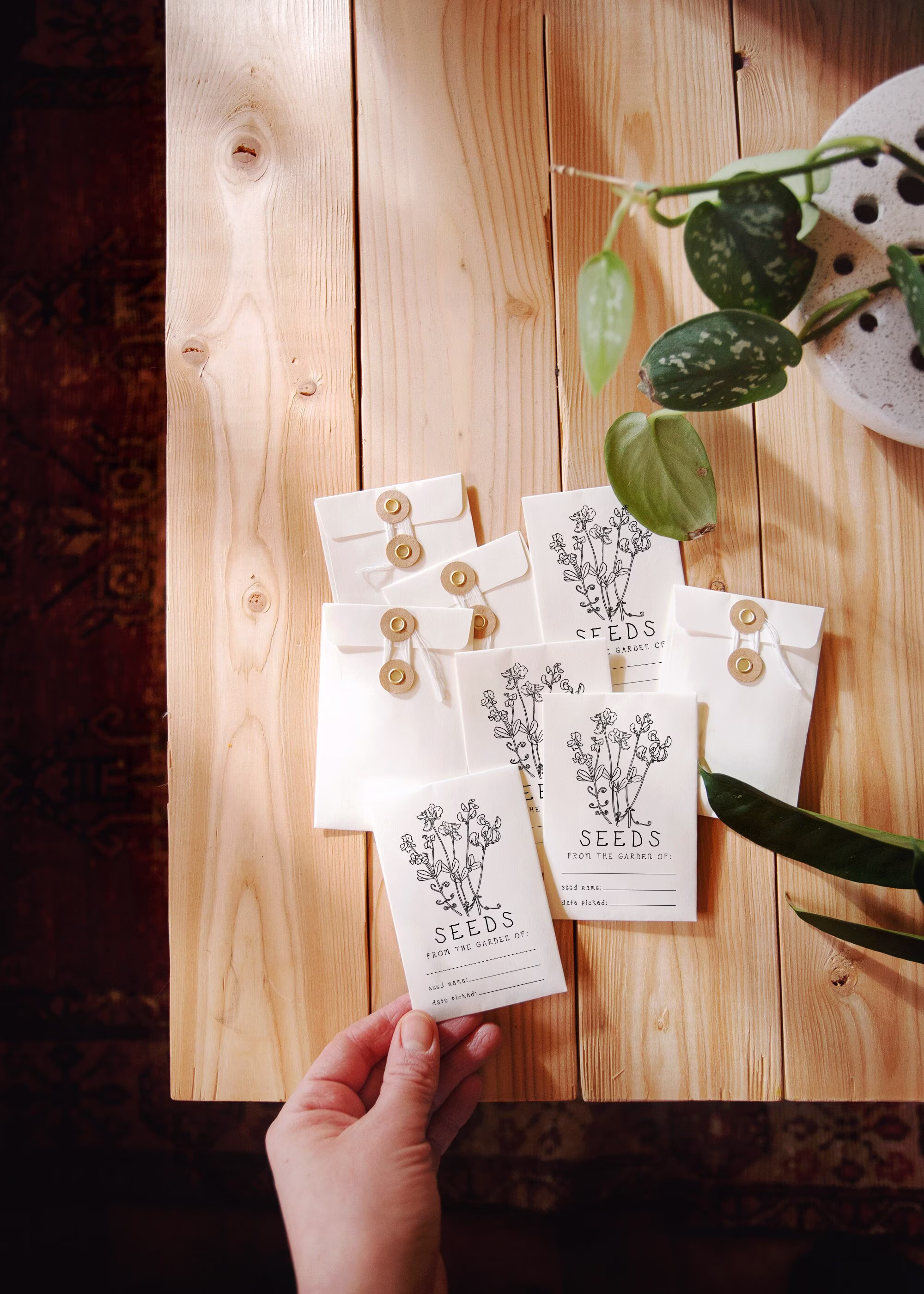 Sweet Pea Seed Stamp, Custom Packet Cut Flowers Labeling From The Garden Of, Vintage
