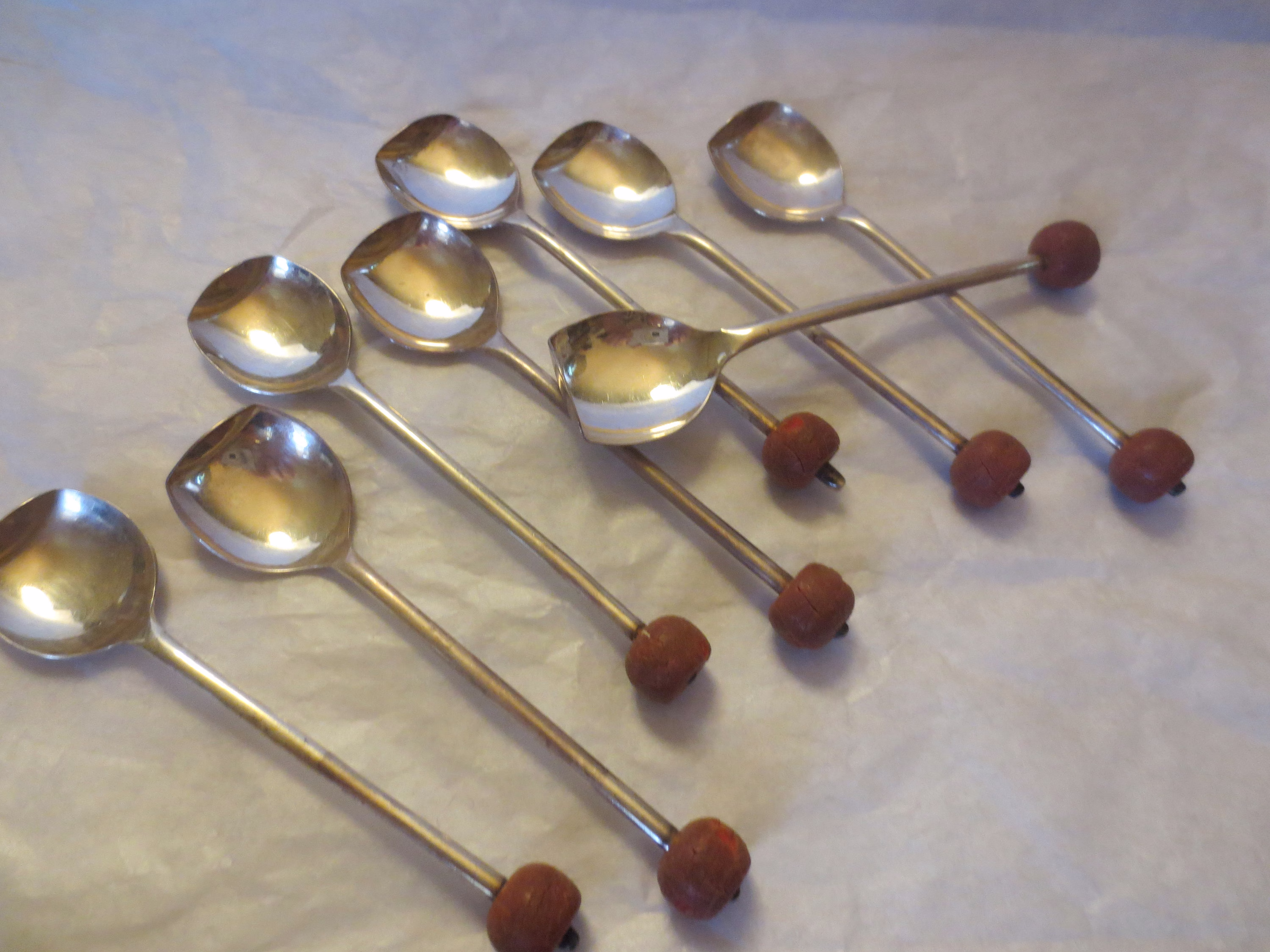 English Demitasse Spoon Set Of 8 - Salt Or Sugar Entertaining Flatware