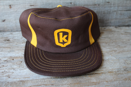 Keltgen Seed Corn Farm Advertising Snapback Trucker Hat Brown & Gold - New Old Stock Vintage Cap