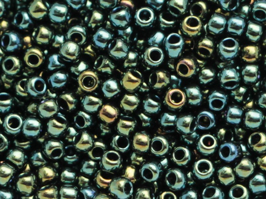 10G Toho Seeds Beads 11/0 Iris Green Brown Tr-11-84 2mm Seed Bead Size 11 Mini Rocaille Green
