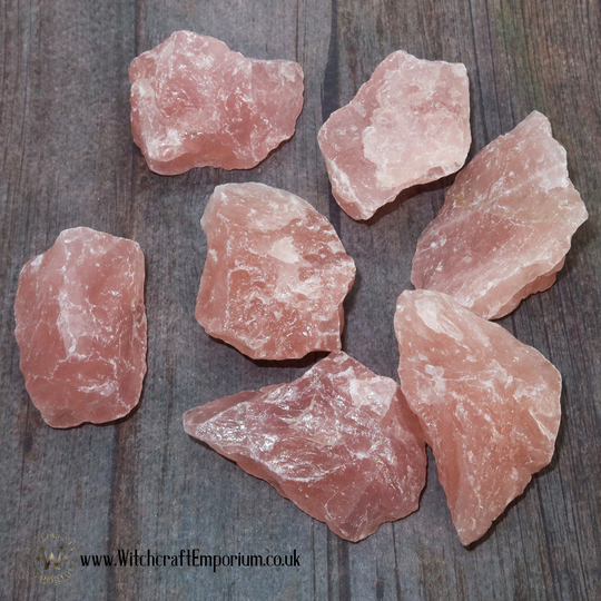 Rose Quartz Rough Chunks - Stone Crystal Gemstone Mineral Pagan Wicca Wiccan Magic Spell Ritual Real Genuine Natural
