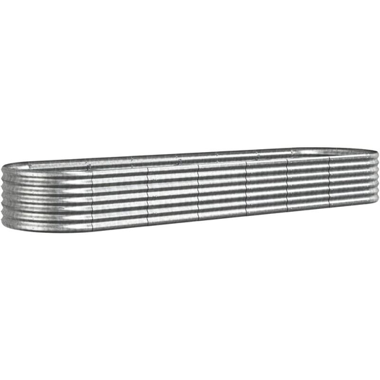 Garden Planter Powder-coated Steel 296x80x36 cm Silver Vidaxl Silver