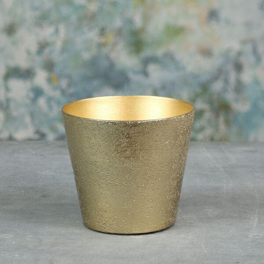Gold Mayfair Long Tom Planter | Medium - Fast & Free UK Delivery