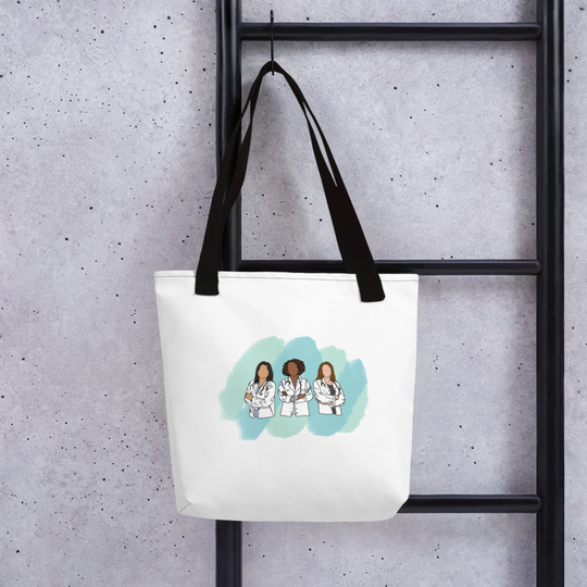 Women in Medicine Minimalist Art Tote Bag - Gift For Female Doctor, Aprn, Physician Assistant, Anesthetist, Pa Student, Med Student