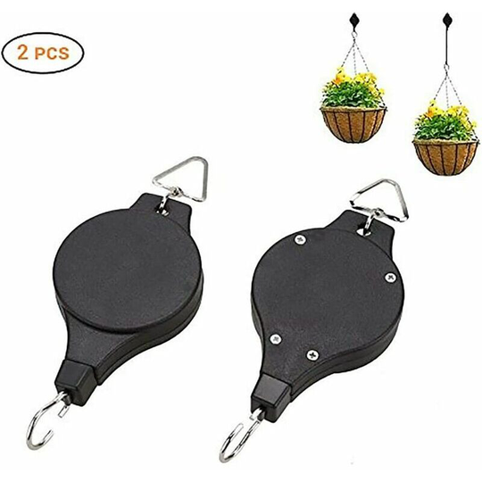 Briday - Set of 2 Traffic Light Pulleys Traffic Light Lift Retractable Plant Lift, Flower Basket Hook, Adjustable Hanging Hook, Telescopic Hook,