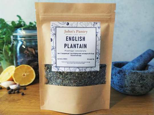 English Plantain Leaf Dried Herb | Plantago Lanceolata Ribwort Plantain, 50G - 250G Free P&p