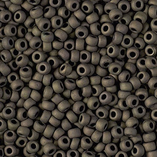 Seed Beads-8/0 Round-2004 Matte Metallic Dark Olive-Miyuki-16 Grams