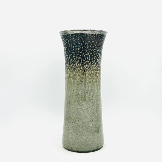 New Cool Green Ombré + Platinum Salt Fired Tall Vase By Amy Schnitzer