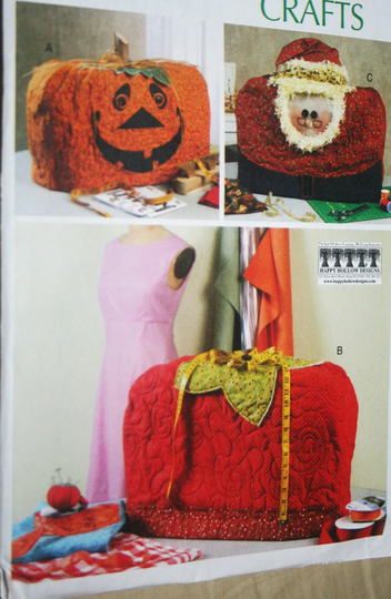 Decorator Craft Mccalls Sewing Pattern #6857, Decorative Home Decor Sewing Machine Covers Dust Cover Festive Seasonal Covers