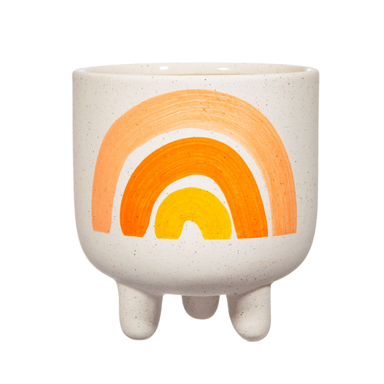 Rainbow Planter/Plant Pot On Legs. Orange Shades Rainbow