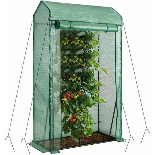 Costway - Walk-in Greenhouse Portable Garden Plants Growhouse with Roll-up Zippered Door