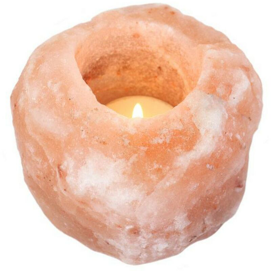 Something Different - Single Himalayan Salt Candle Holder (One Size) (Pink) - Pink