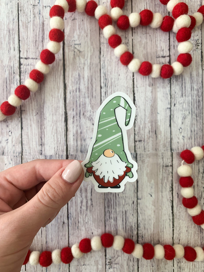 Christmas Sticker | Merry Gnome Vinyl Sticker, Sticker, Decal, Clear Christmas, Gnome, Seasonal