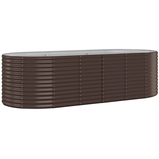 Garden Planter Powder-coated Steel 249x100x68 cm Brown Vidaxl Brown