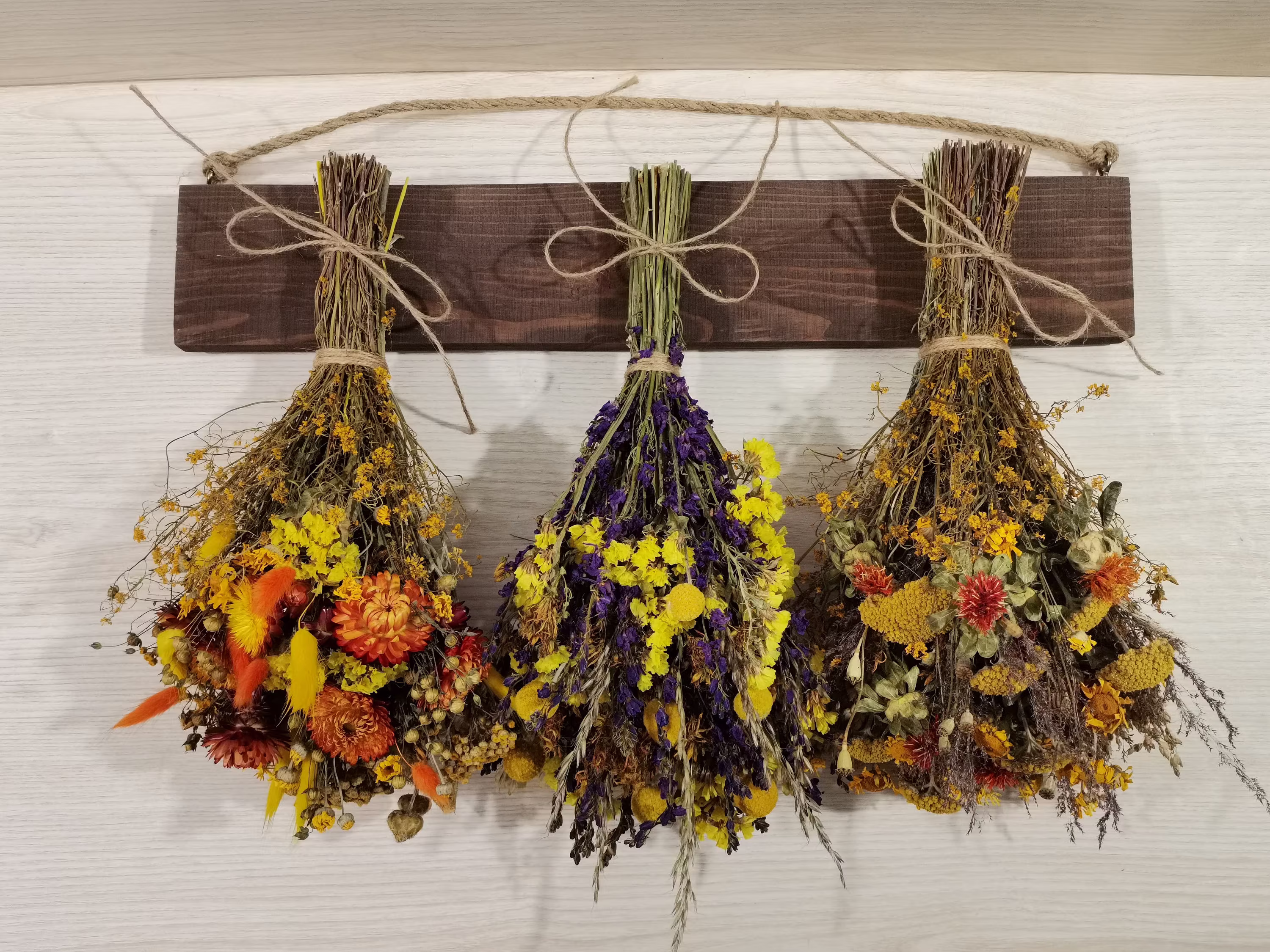 Dried Flower Rack, Herb Rack For Flowers, Country Wall Decor, Rustic Wedding Cottage