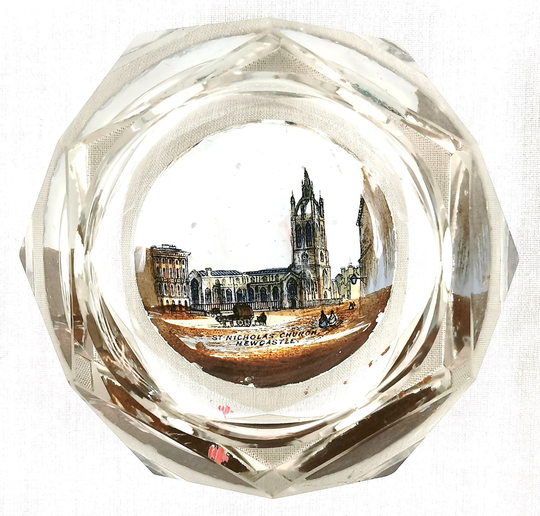 Traditional Antique Salt, Table Salt Cellar, St Nicholas Church, Newcastle History, Tealight Holder, Decorative Glass, Unique Souvenir Glass