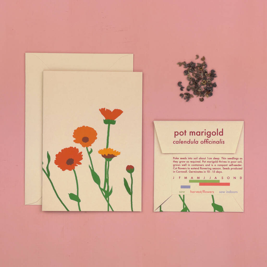 Pot Marigold Greeting Card With Seeds