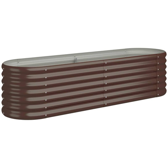 Garden Planter Powder-coated Steel 152x40x36 cm Brown Vidaxl Brown
