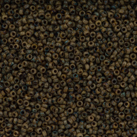 Miyuki Seed Beads 15/0, 4517 - Picasso Opaque Brown Tan, Beads, Miyuki Beads, Seed Beads Japanese Seed