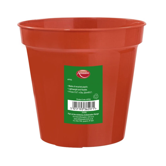 Ambassador - Flower Pot (8in) (Orange) - Orange