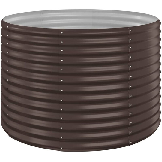 Garden Planter Powder-coated Steel 100x100x68 cm Brown Vidaxl Brown