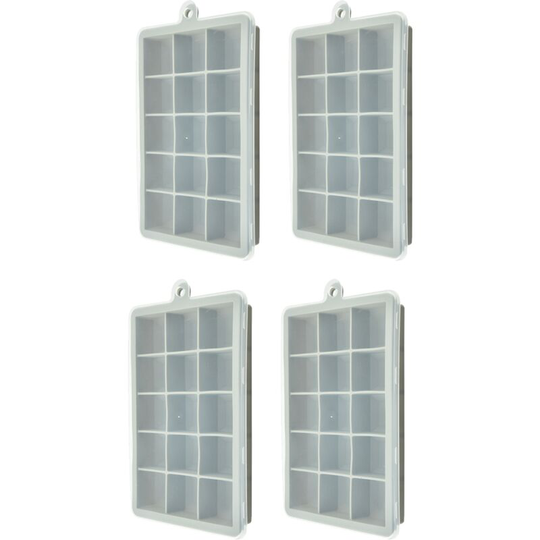 Pesce - Ice Mold Trays, for Chilled Drinks, Whiskey & Cocktails,Set of 4 grey