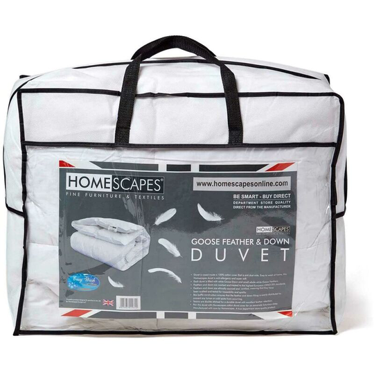 Homescapes - Goose Feather and Down All Seasons Super King Size Duvet - White