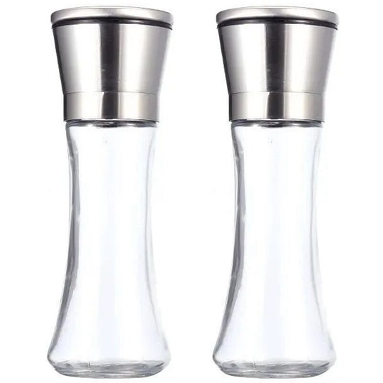 Fvbjd - Premium Stainless Steel Salt and Pepper Grinder Set of 2 - Adjustable Ceramic Sea Salt Grinder 2pcs high section-304 stainless steel grinder