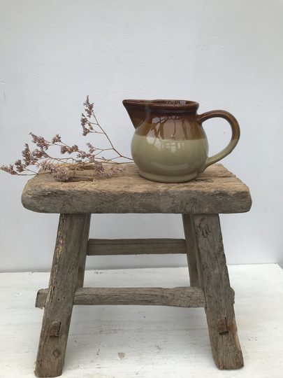 Small Vintage Salt Glazed Jug, Cream Stoneware Milk Best Friend Gift, Gift